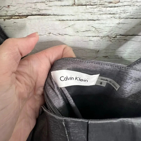 Calvin Klein gray silver bodycon sheath dress size 8 NWT - Picture 4 of 7